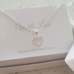 C16809 - 925 Sterling Silver Heart Cz Necklace