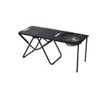 Foldable Camping Picnic Table With Built-in Bbq Grill