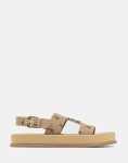 Polo Jacquard Moulded Trim Stone Sandals - UK8 Brown