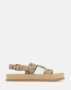 Polo Jacquard Moulded Trim Stone Sandals - UK8 / Brown