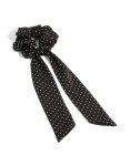Black Fabric Micro White Spot Long Scarf