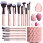 Bs-mall Makeup Brushes Premium Synthetic Foundation Powder Concealers Eye Shadows 18 Pcs Brush Set With 5 Sponge & Holder Sponge