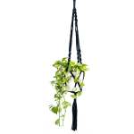 Copper Dual Macrame Plant Hanger - Black T-Shirt Yarn