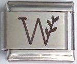 9MM Laser Italian Charm - Letter W