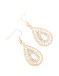 Goldair Gold Diamante Teardrop Filigree Drop Earrings