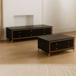 Black And Gold 2-PIECE Living Room Combo