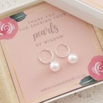 TG5 - Teacher's Gift 925 Sterling Silver Imitation Pearl Hoop Earrings In Gift Box