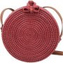 BlackBerry Red Rattan Round Cross Body With Bow