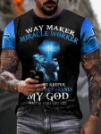 3D Lion Print Casual Sports Short Sleeve Summer Men's T-Shirt