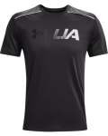 Men's Ua Run Graphic Print Fill Short Sleeve - Jet Gray Md