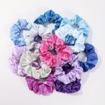 10 Pcs Solid Color Hair Scrunchies Set For Women Elastic Holographic Ponytail Holder Hair Accessories Ropes Scrunchie Traceless