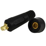 Riverweld Tig Welding Cable Panel Connector Plug & Socket Set DKJ10-25 & DKZ10-25 200AMP With Black Color Dinse-style Quick Fitt