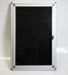 Parrot 900x600mm Display Case with Pinning Board & Hinged Door in Black