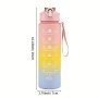 1PC 300ML/750ML Gradient Color Leakproof Water Bottle 10.14OZ/25.36OZ Portable Motivational Water Cup With Time Marker Suitable For Outdoor Activities