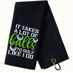 Embroidered Funny Golf Towel With Clip - Perfect Golf Gifts For Men - Soft And Absorbent Golf Accessories Great Birthday Gift fa