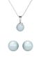 DESTINY Pearl Earring & Necklace Set With Swarovski Pearls Baby Blue