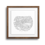 City Bowls - London Art Print - 210MM X 210MM A4 Width Framed - Kiaat Frame