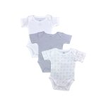 3 Pack Bodysuite Set In Grey And White - White And Grey 12 To 18 Months