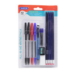 Marlin Student Kit 12PC - 4XBALL Pens Clutch Pencil 4XPENCILS Sharpener Eraser- Pack Of 12