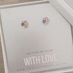 Jem 925 Sterling Silver Crystal Ear Stud Earrings Size: 7.5X8MM