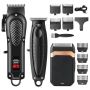Men's Hair Clipper Set Electric Trimmer USB Rechargeable Black Kit