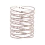 Diamante Silver Crossover Multi Layer Cuff