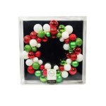 Wreath With Baubles Green Red And White 33X7CM