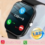 1.83-INCH Sports Smart Watch Full-screen Large Dial With Wireless Call Notification App Sms Notification Exercise Monitoring And