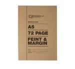 Exercise Book - Feint & Margin - White Pages - A5 - 72 Pages - 12 Pack