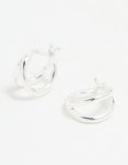 Sterling Silver Chubby Double Hoop Earrings