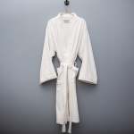 Whisper Soft Toweling Bathrobe - White - Large XL