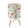 Small Trash Can With Lid Cute Cartoon Dino Skateboard Bike Surf Scooter Flat Style Dinosaur 1.8 GALLON/7L Garbage Can Waste Bin With Press Top