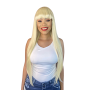 34INCH Blonde Straight Synthetic Hair Fringe Wig