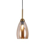 Tella Glass Pendant Light Gold Black - Gun Metal