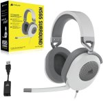 HS65 Surround 7.1 Sound Wired Gaming Headset - White grey