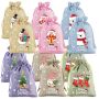 Stationery 12 Pcs Christmas Burlap Gift Bags Holiday Party Favors 14CM