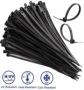Noble Nylon Cable Ties 2.5 X 200MM Pack Of 100 Black - Self-locking Design Widely Used For Tying Cables Plants Packages Designed For Indoor