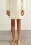 Limited Edition Soft Textured Ruffle Detailed Knitwear Skirt - Ecru