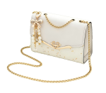 White Pearl Bow Chain Crossbody Bag - Elegant Evening Clutch