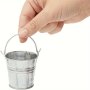 10PCS MINI Metal Buckets With Handles For Party Favors Galvanized Tin Buckets 5.08X5.49CM Plant Pot Cactus Plant Pot Flower Pot Container Planter With Drainage