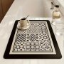 Vintage Bohemian Dish Drying Mat Non-slip Absorbent Polyester Drain Pad Coffee Machine Mat Pet Placemat Table Mat Washable Cup Coaster For Home Kitchen Use