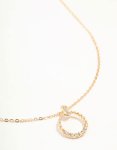 Goldair Gold Diamante Open Circle Necklace