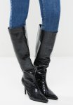 Avert Avery Pointed Knee High Boot - Black Croc