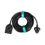 15 Meter 1.5MM Mains Extension Cable 1.5MM Pure Copper Inductors Heavy Duty 3 Pin Plug & Janus With