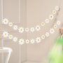 1 Pack Daisy Boho Banner Party Decorations Groovy Party Favors White Daisy Decor Spring Flower Garland Daisy Paper Cutouts For Indoor Outdoor Girls Shower