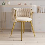 Sweave Nordic Barrel Back Dining Chair Round Accent With Velvet Upholstery