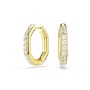 SWAROVSKI Dextera Hoop Earrings Octagon Shape Round Cut White Rhodium Plated