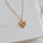 Beth Gold Plated 925 Sterling Silver Bee Necklace 9MM On 45CM Chain