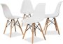 Pack Of 4 Wooden Leg Dining Chairs