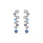 SWAROVSKI Constella Drop Earrings Mixed Cuts Blue Rhodium Plated